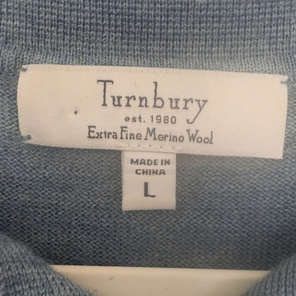 Turnbury Extra Fine Merino Wool Collared Knit Sweater Size Large. - Picture 7 of 7